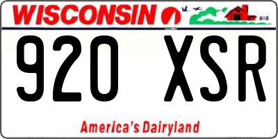 WI license plate 920XSR