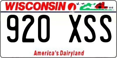 WI license plate 920XSS