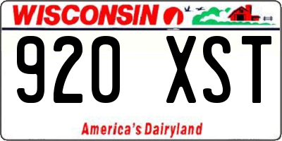 WI license plate 920XST