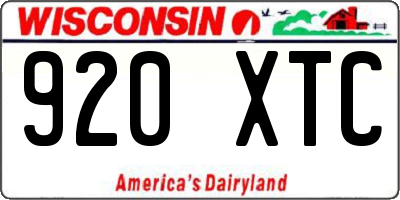 WI license plate 920XTC
