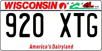 WI license plate 920XTG