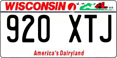 WI license plate 920XTJ