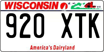WI license plate 920XTK