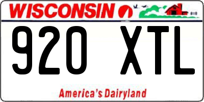 WI license plate 920XTL
