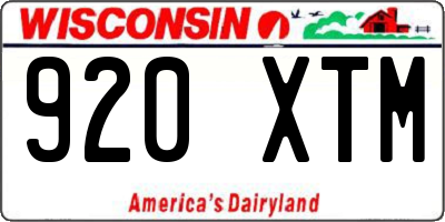WI license plate 920XTM
