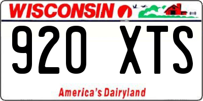 WI license plate 920XTS