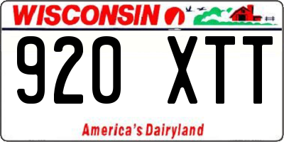 WI license plate 920XTT
