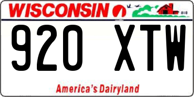 WI license plate 920XTW