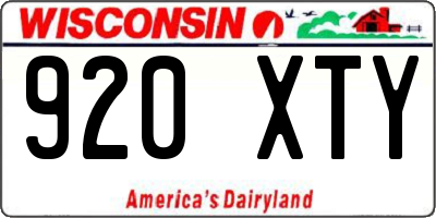 WI license plate 920XTY