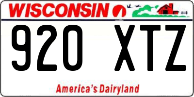 WI license plate 920XTZ