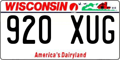 WI license plate 920XUG