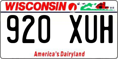 WI license plate 920XUH