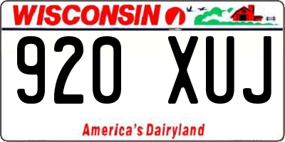 WI license plate 920XUJ