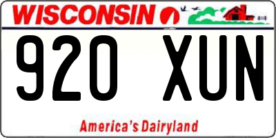 WI license plate 920XUN