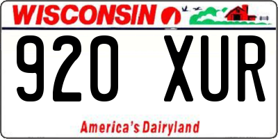 WI license plate 920XUR