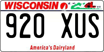 WI license plate 920XUS