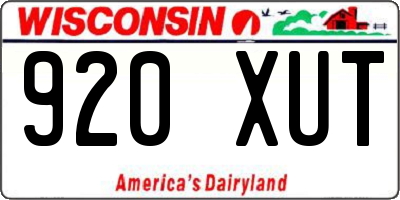 WI license plate 920XUT