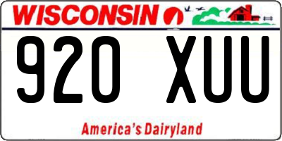 WI license plate 920XUU