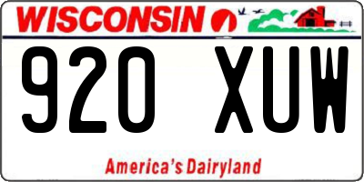 WI license plate 920XUW