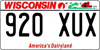 WI license plate 920XUX