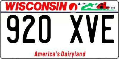 WI license plate 920XVE