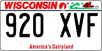 WI license plate 920XVF