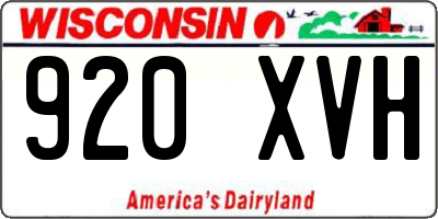 WI license plate 920XVH