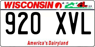 WI license plate 920XVL