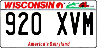 WI license plate 920XVM