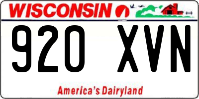 WI license plate 920XVN