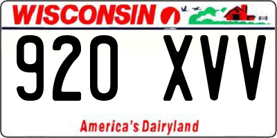 WI license plate 920XVV