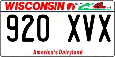 WI license plate 920XVX