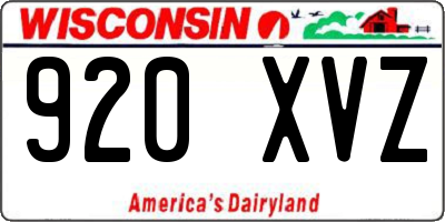 WI license plate 920XVZ