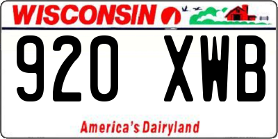WI license plate 920XWB