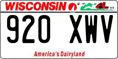 WI license plate 920XWV