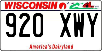WI license plate 920XWY