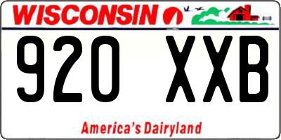 WI license plate 920XXB