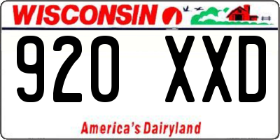 WI license plate 920XXD
