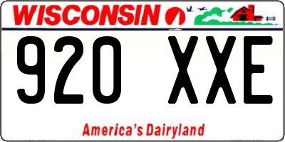 WI license plate 920XXE