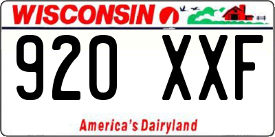 WI license plate 920XXF