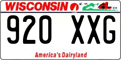 WI license plate 920XXG