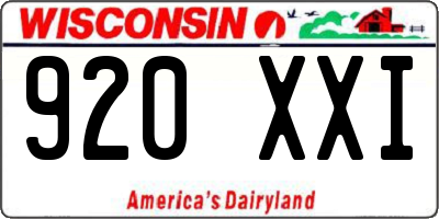 WI license plate 920XXI