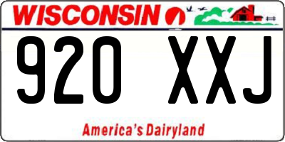 WI license plate 920XXJ