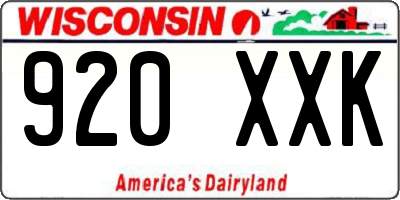 WI license plate 920XXK