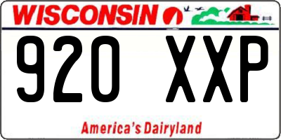 WI license plate 920XXP