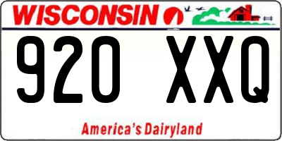 WI license plate 920XXQ