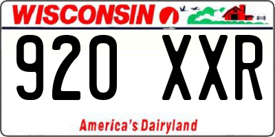 WI license plate 920XXR