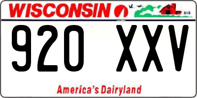 WI license plate 920XXV