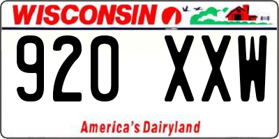 WI license plate 920XXW