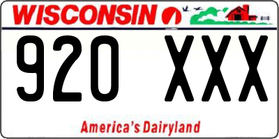 WI license plate 920XXX
